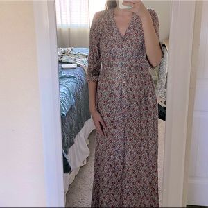 CLEARANCE Designer dress in Floral Rust Print